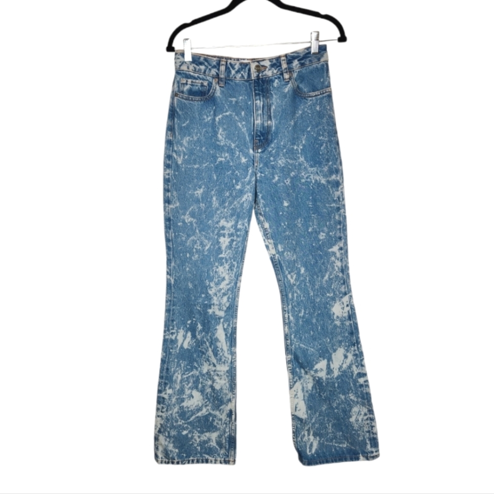 NEW Ganni Betzy Bleach Dye Denim Jeans Size 27